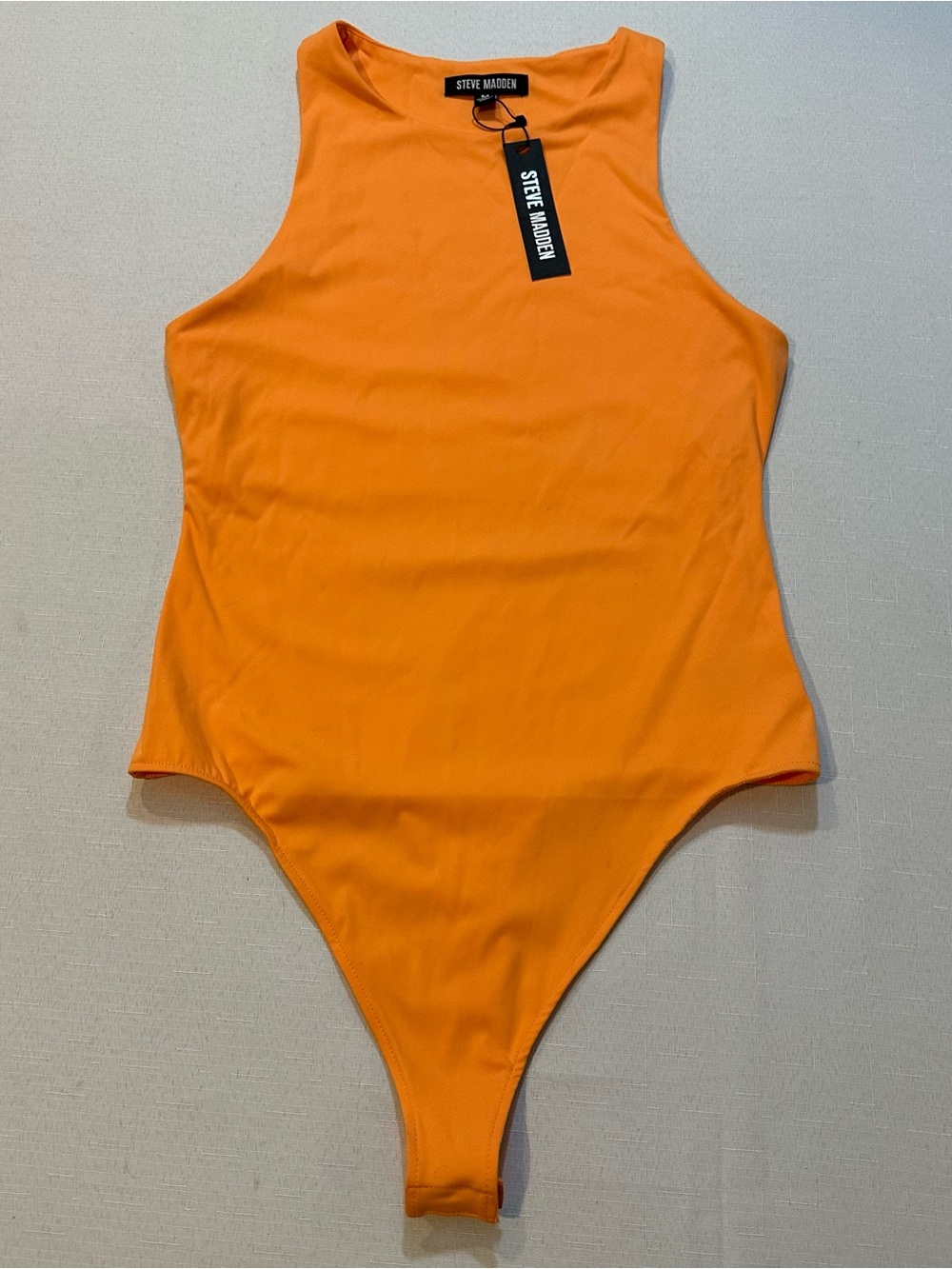 Steve Madden NWT Neon Orange High Neck Bodysuit Medium